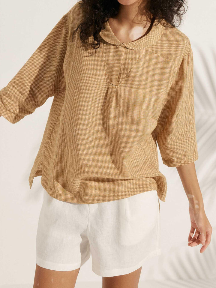 Katherine | Effortless V-Neck Peter Pan Blouse