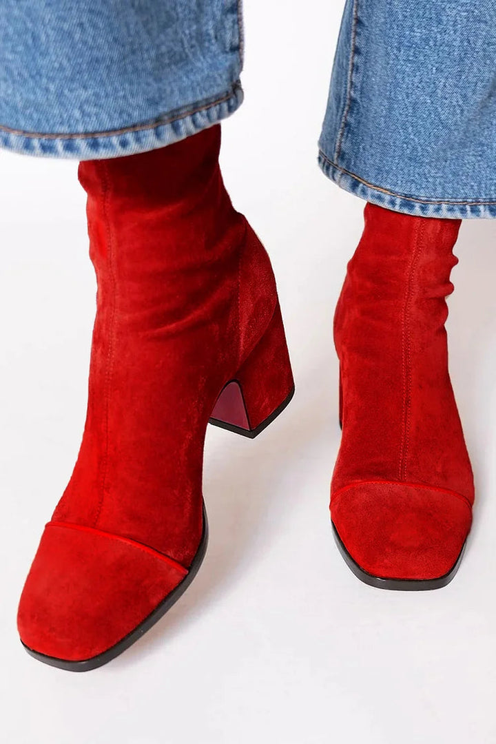 Pamela | Mid Heel Ankle boots with Sporty Details