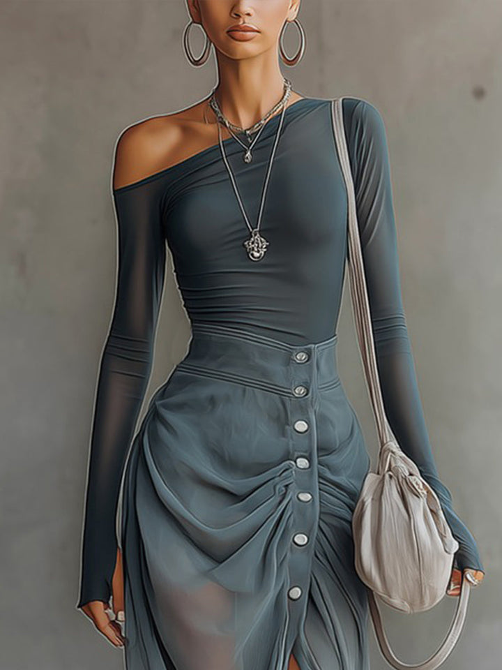 Jamie | Elegant Off-Shoulder Maxi Dres