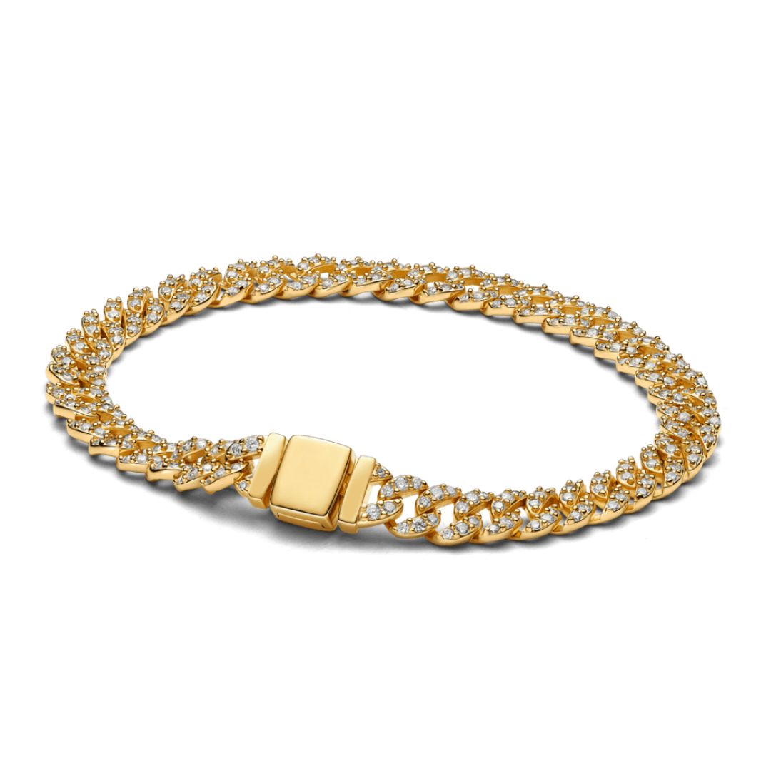 Jamie | Cuban Pink Bracelet 18k Gold