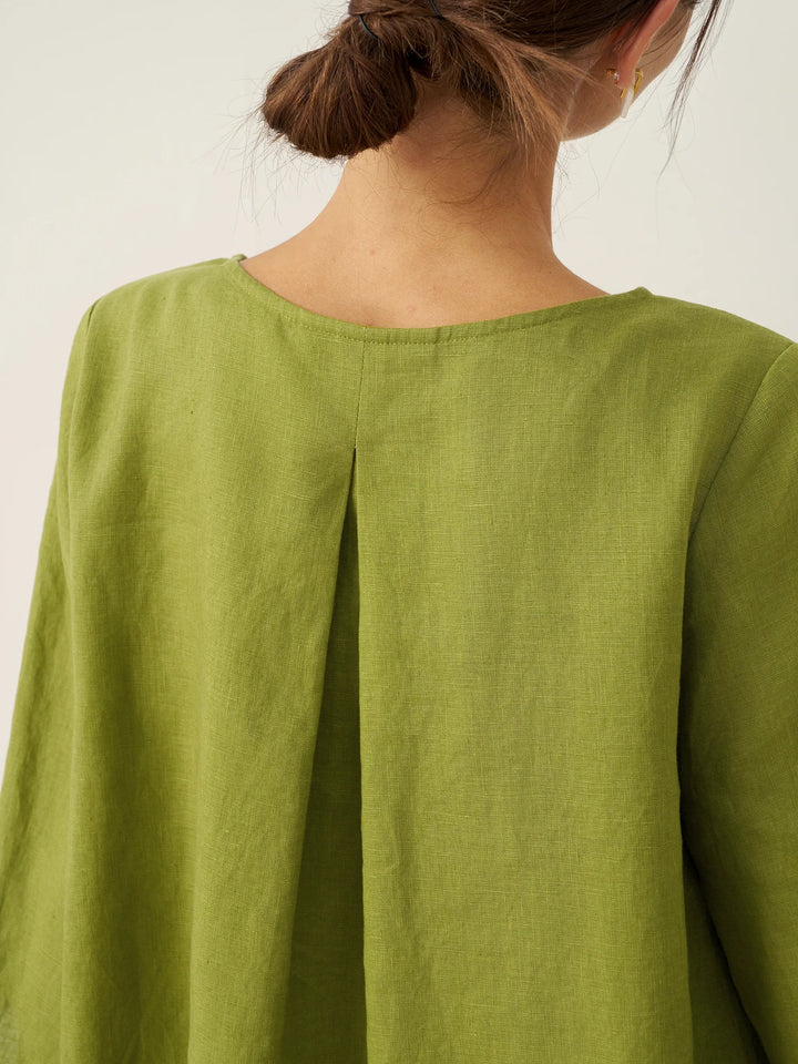 Brianna | Elegant Round-Neck Asymmetrical Hem Top
