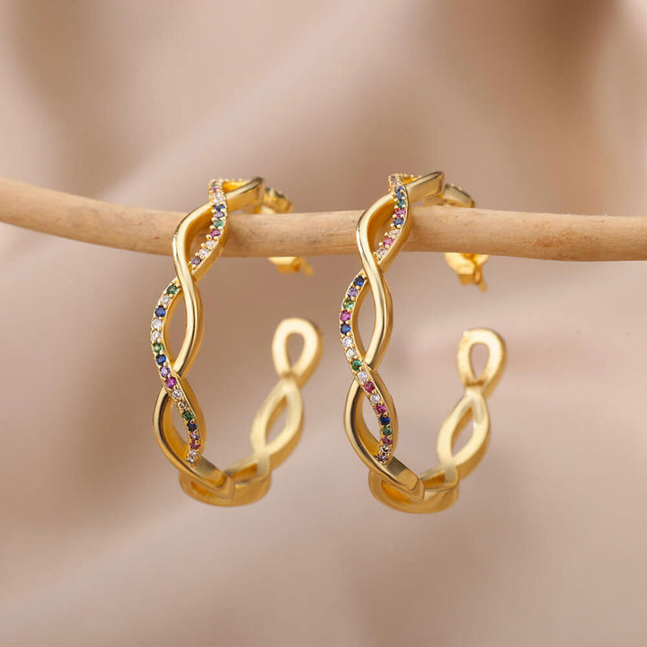 Jamie | Wave Earrings 18K Gold