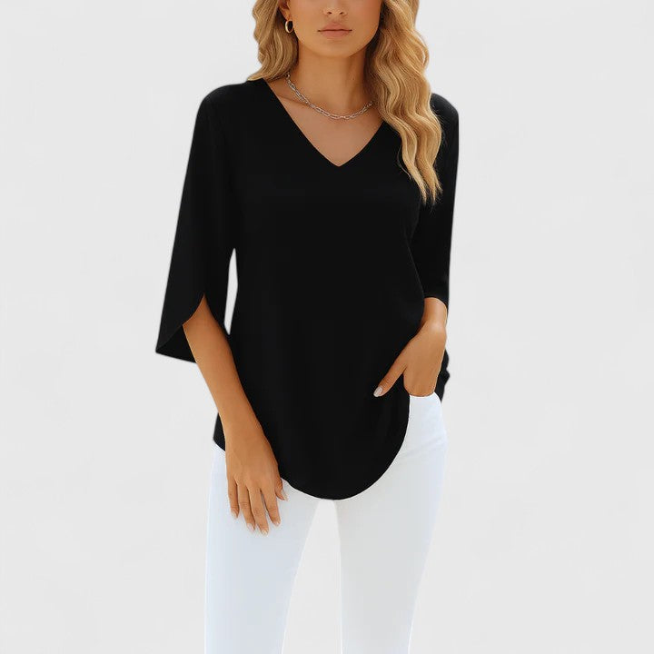 Jamie | Sophisticated V-Neck Blouse