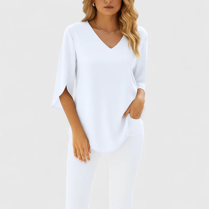 Jamie | Sophisticated V-Neck Blouse