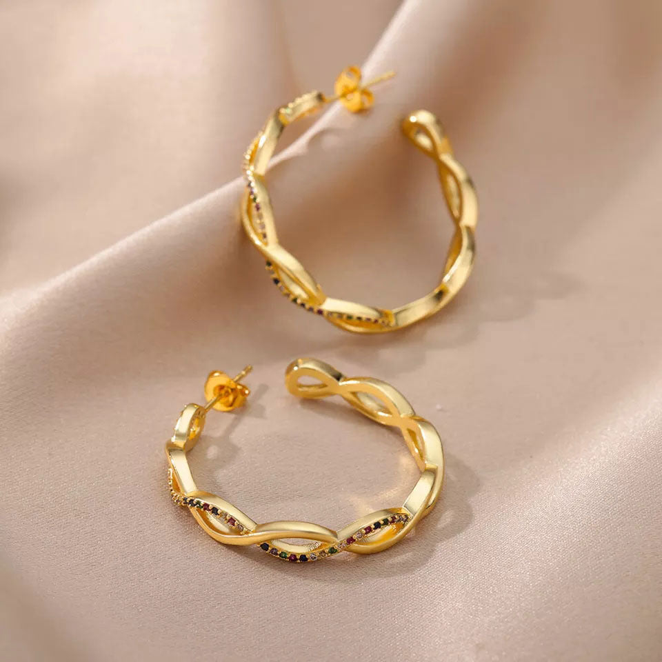Jamie | Wave Earrings 18K Gold