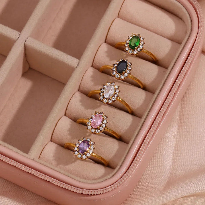 Jamie | Green Zirconia Ring 18K Gold