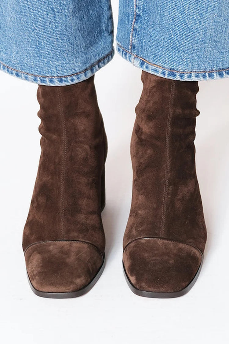 Mid Heel Ankle boots with Sporty Details