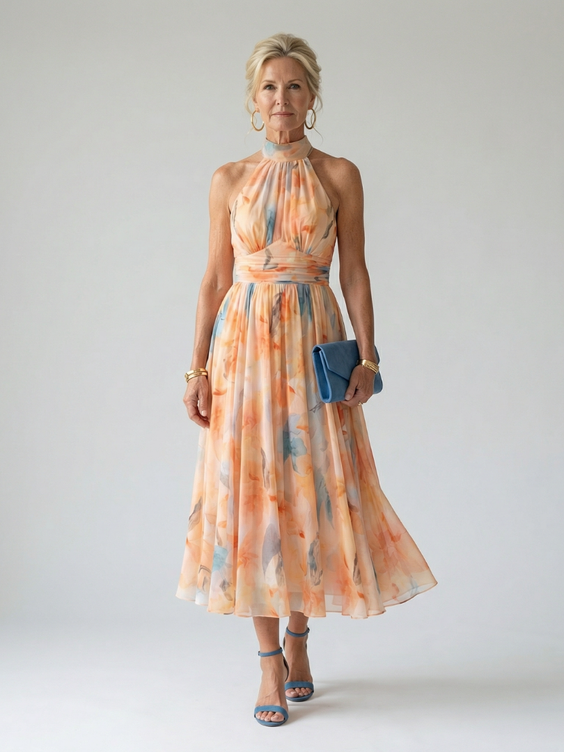 Elin | Soft Halter Midi Dress Evelyn & Parker Elin | Soft Halter Midi Dress Evelyn & Parker