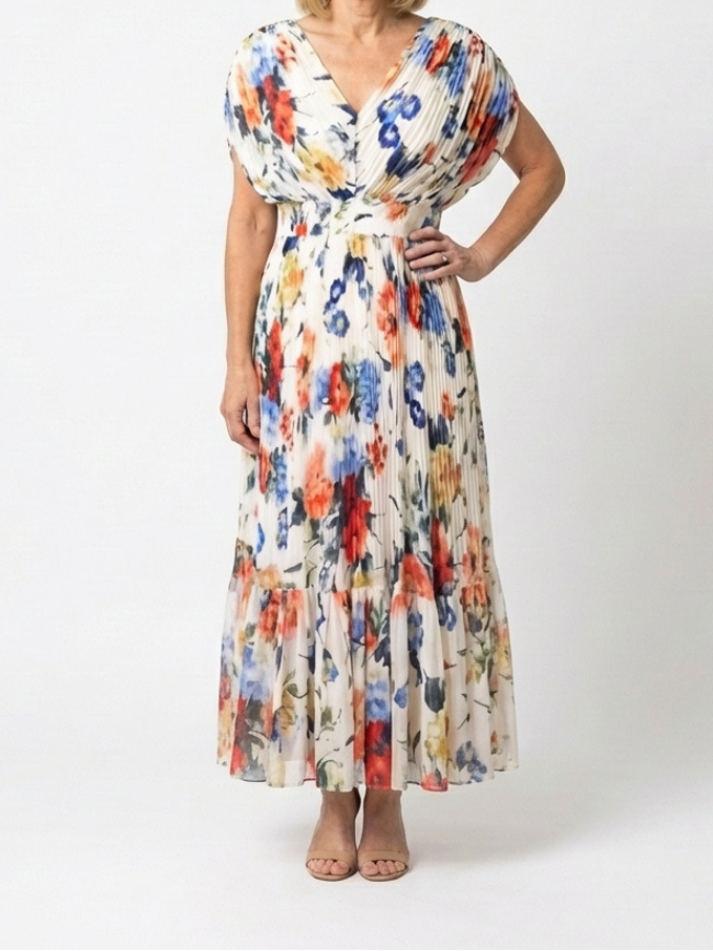 parker pleated dress Parker Racerback Accordion Pleated Floral Dress Size M Tennis Prep