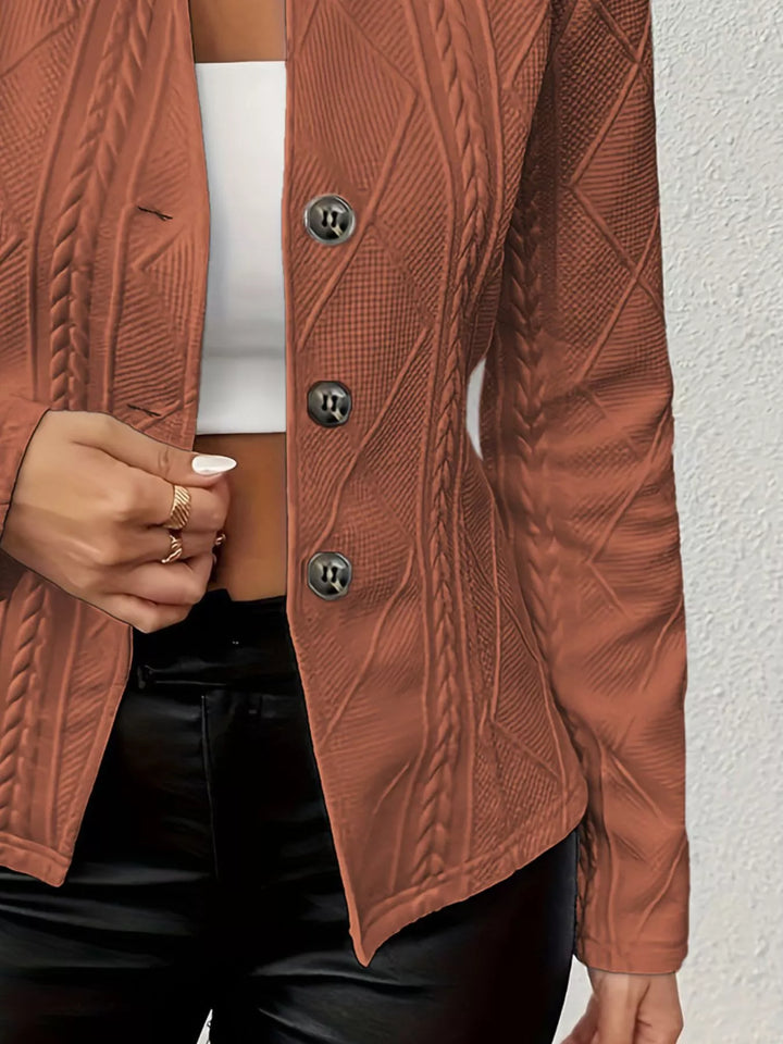 Lisa | Textured Knit Button Front Blazer