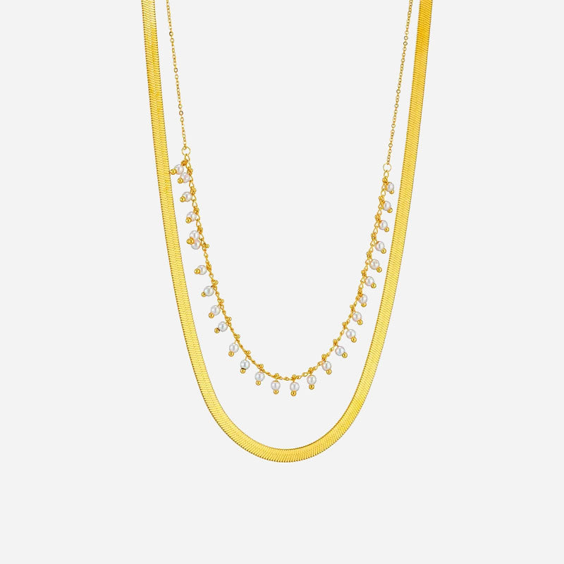 Jamie | Luxe Snake Choker & Pearl Jewelry Set 18K Gold