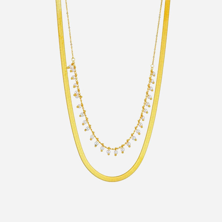 Jamie | Luxe Snake Choker & Pearl Jewelry Set 18K Gold