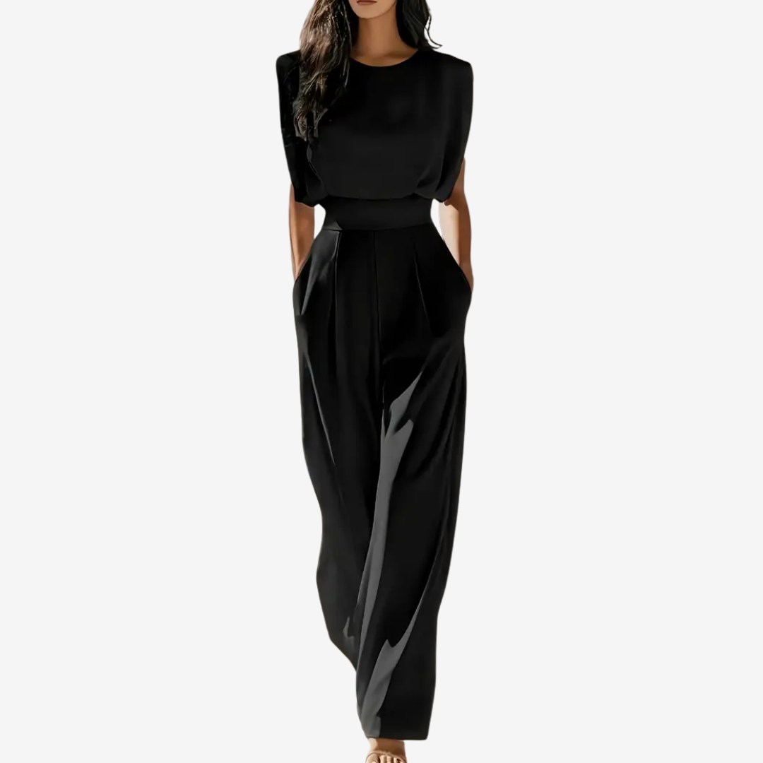 Ariia | Sculptural Wide-Leg Tailored Jumpsuit