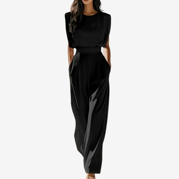Ariia | Sculptural Wide-Leg Tailored Jumpsuit