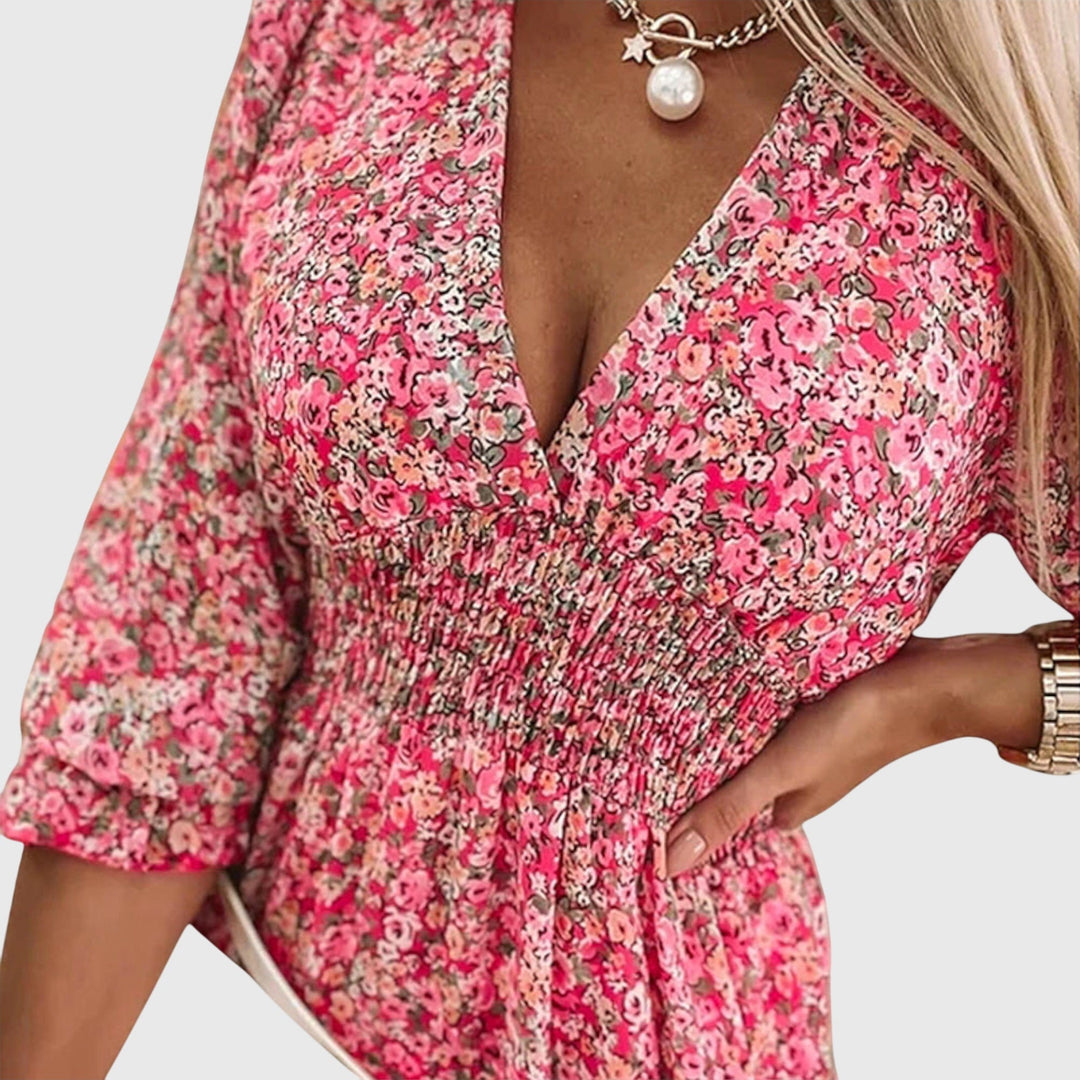 Jamie | Floral Puff Sleeve Dress.