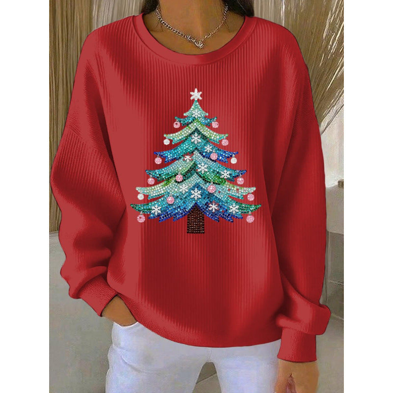 Anne - Red Glitter Christmas Tree Sweater