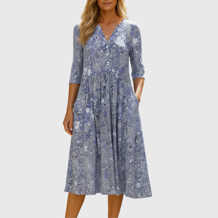 Molly | Graceful V-Neck Elegance Midi Dress
