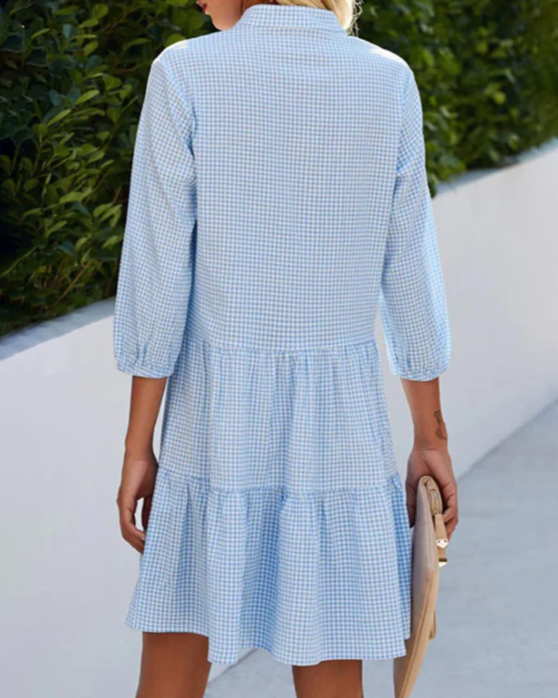 Dianne | Women’s Summer Dress Tiered Skirt 3/4 Sleeves