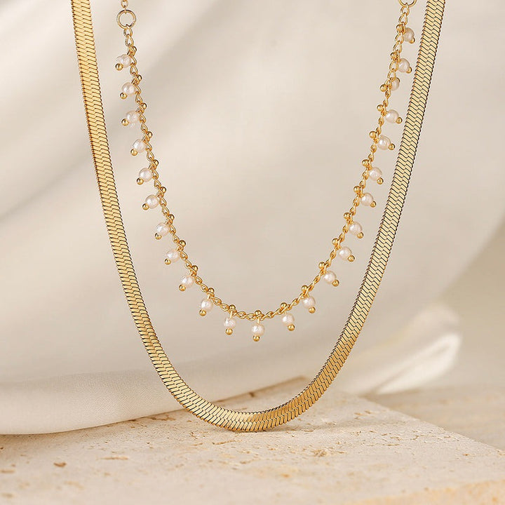 Jamie | Luxe Snake Choker & Pearl Jewelry Set 18K Gold