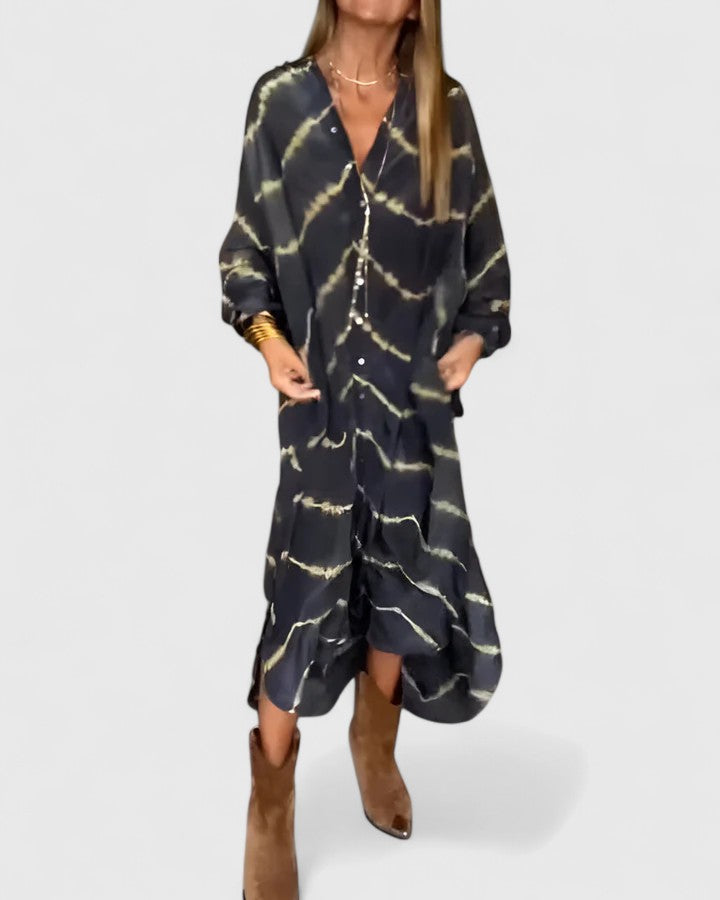 Jamie | Elegant Boho Striped Maxi Dress