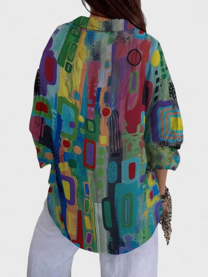 Jamie | Elegant Geometric Pattern Blouse