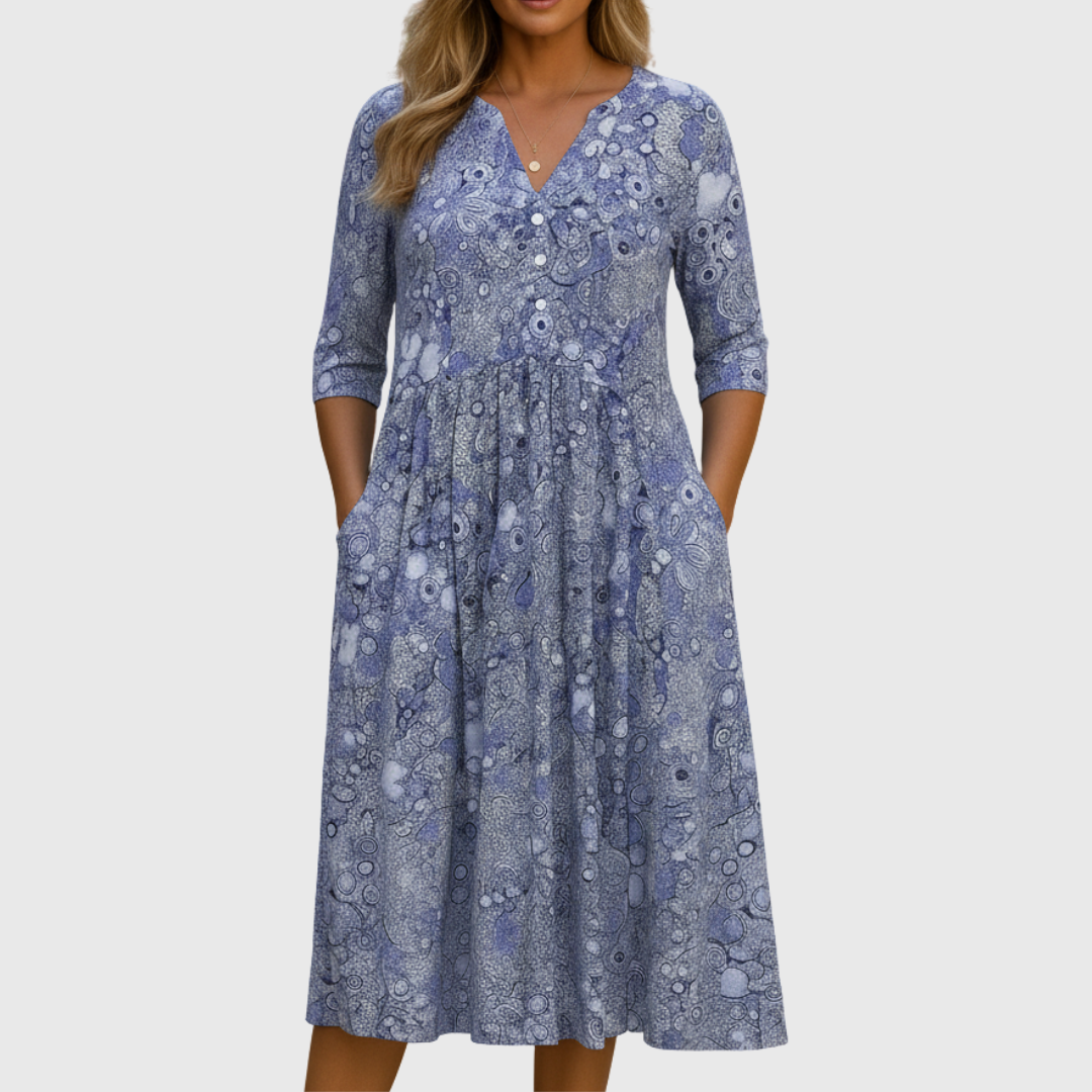 Molly | Graceful V-Neck Elegance Midi Dress