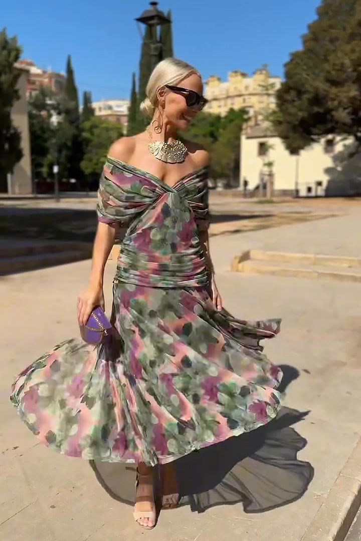 Luisa | Elegant Long Evening Dress with V-Neck