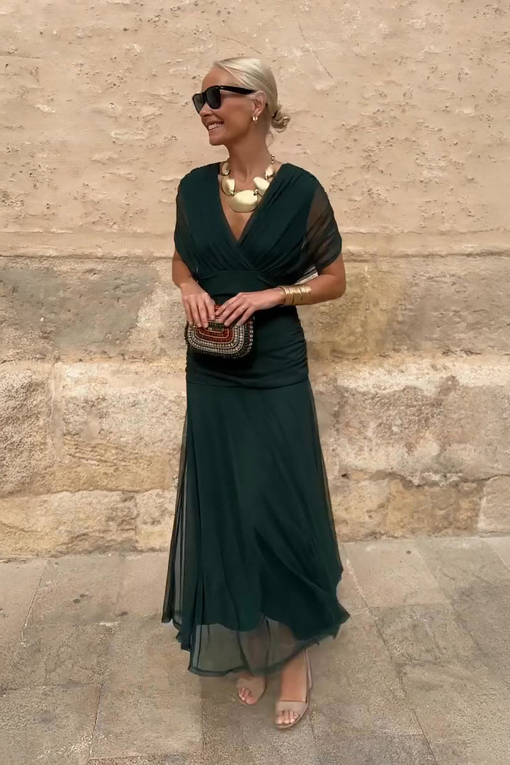 Luisa | Elegant Long Evening Dress with V-Neck