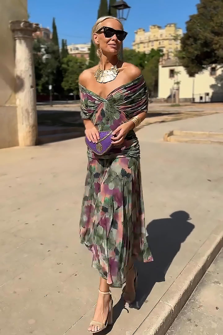 Luisa | Elegant Long Evening Dress with V-Neck