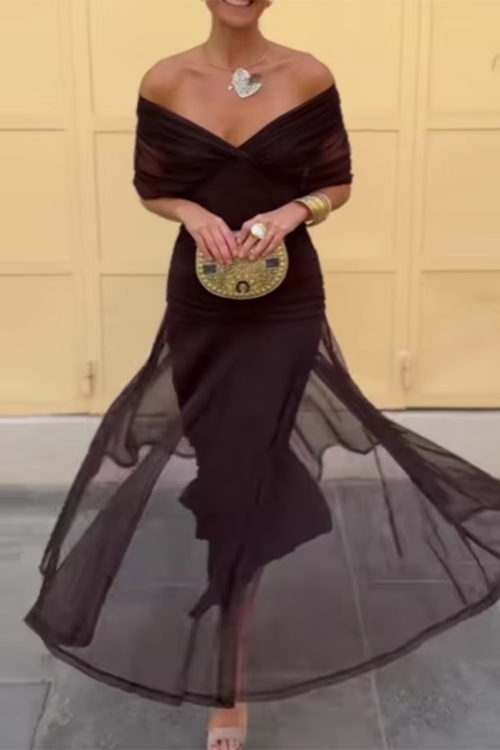 Luisa | Elegant Long Evening Dress with V-Neck
