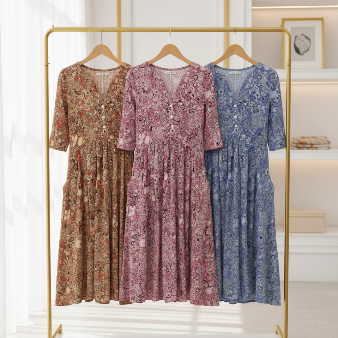 Molly | Graceful V-Neck Elegance Midi Dress