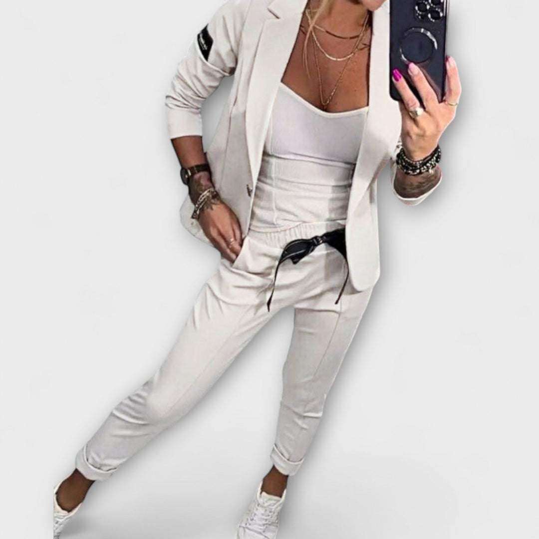 Jamie | Elegant Set of Top, Jacket, and Pants.