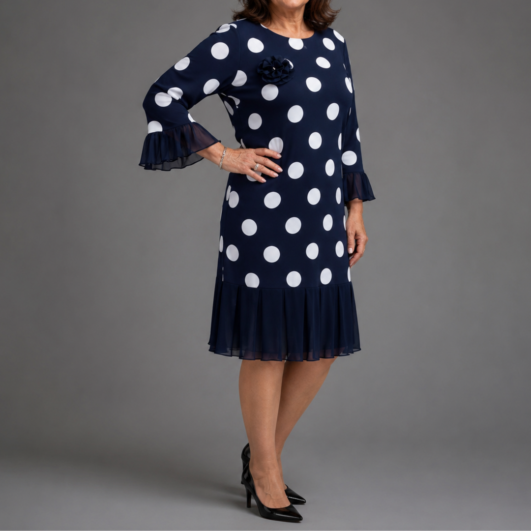 Victoria | Pleated Polka Dots Dress