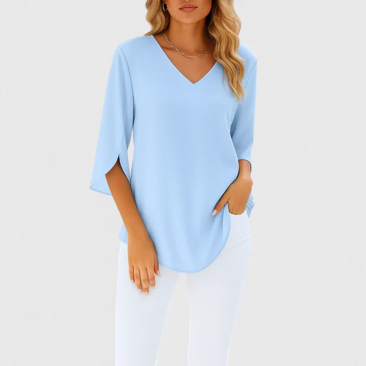 Jamie | Sophisticated V-Neck Blouse