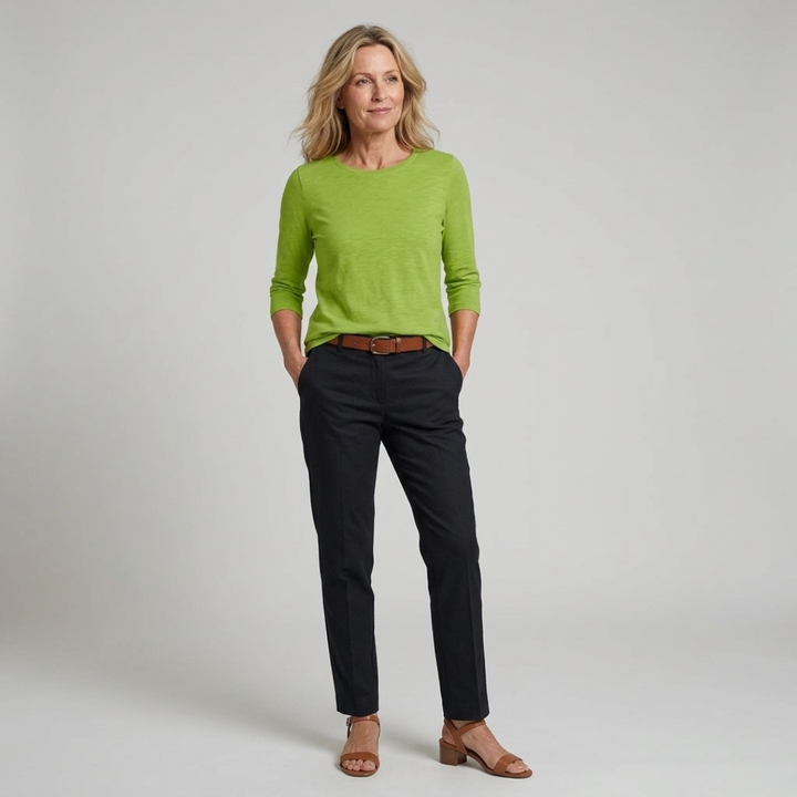 Stella | Women's Crew Neck 3/4 Sleeve Casual Everyday Top
