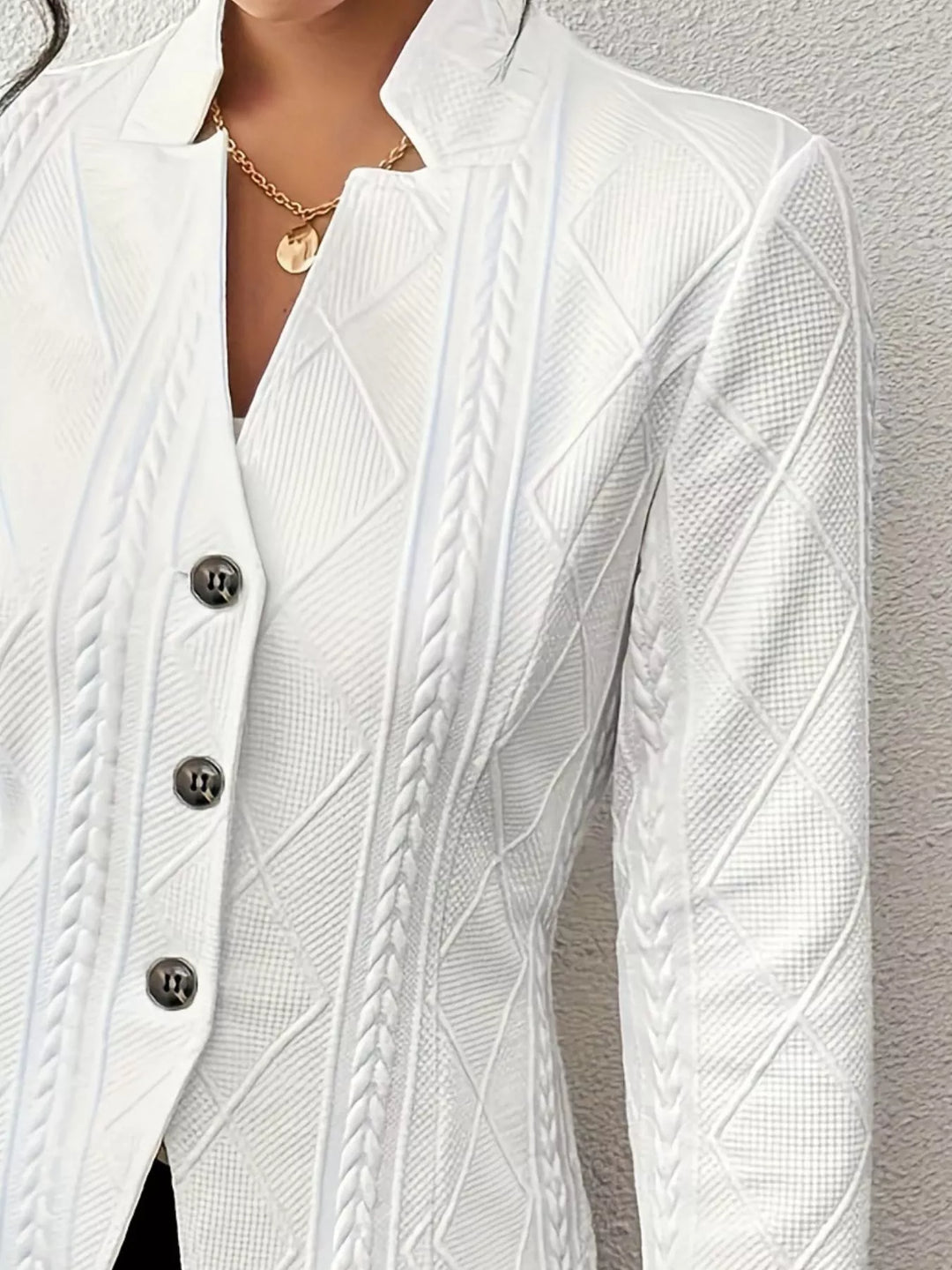 Lisa | Textured Knit Button Front Blazer