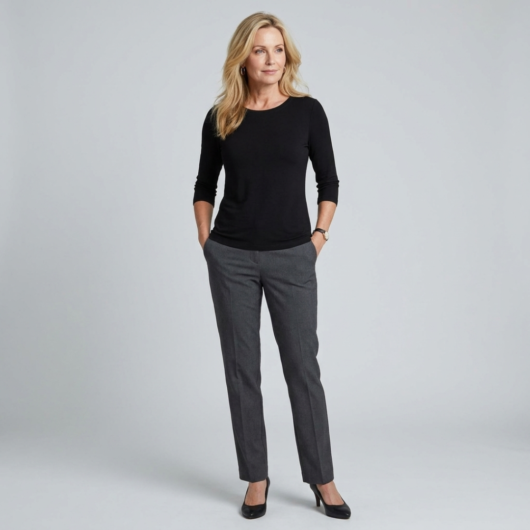 Stella | Women's Crew Neck 3/4 Sleeve Casual Everyday Top