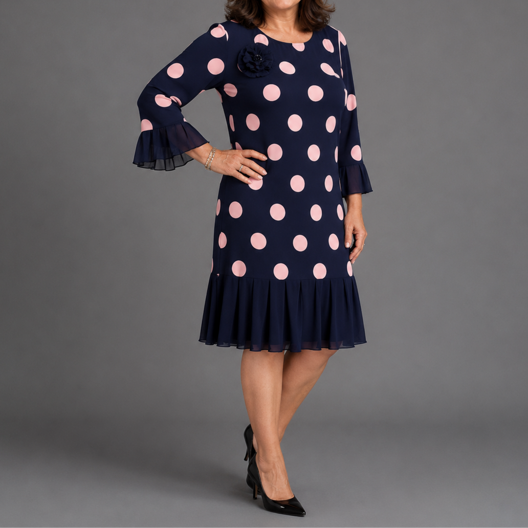 Victoria | Pleated Polka Dots Dress
