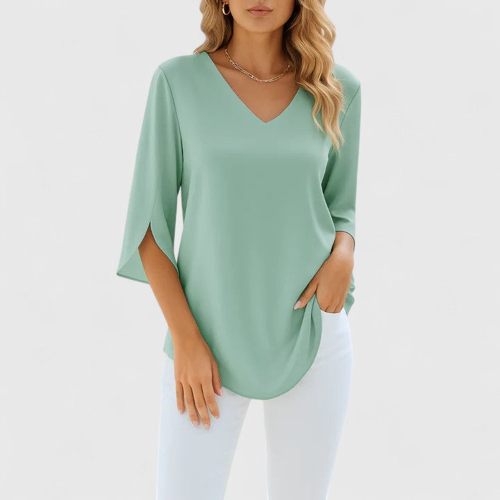 Jamie | Sophisticated V-Neck Blouse