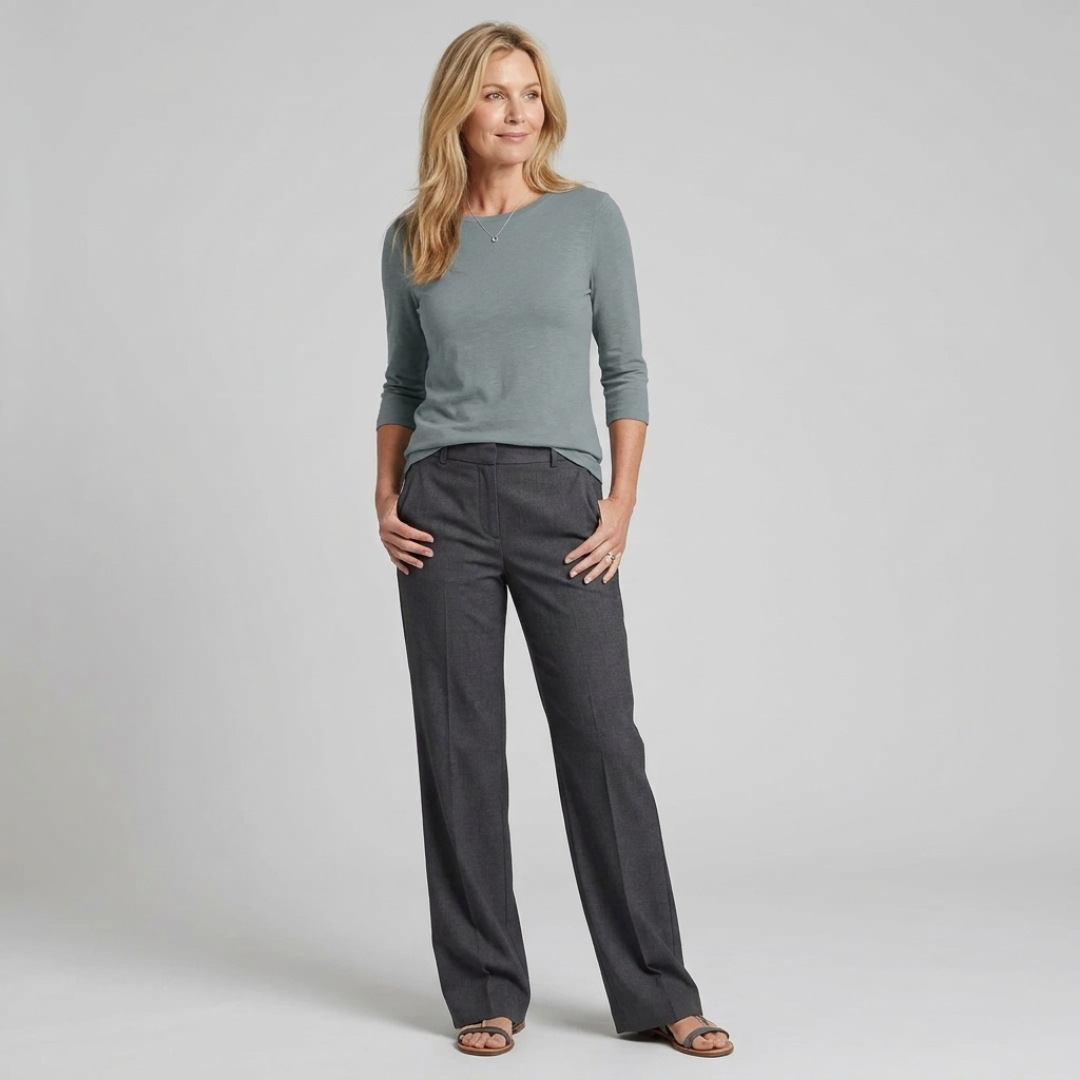 Stella | Women's Crew Neck 3/4 Sleeve Casual Everyday Top