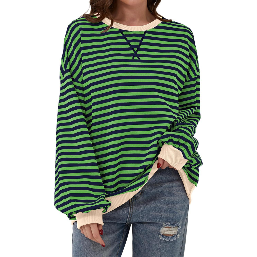 Darlowe | Relaxed Striped Lantern Sleeve Hoodie