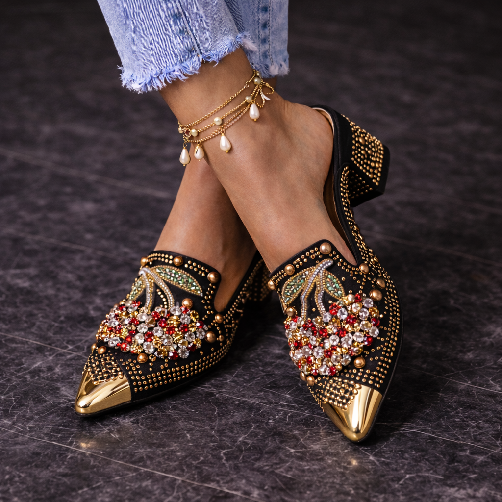 Loretta | Elegant Embellished Comfort Loafers
