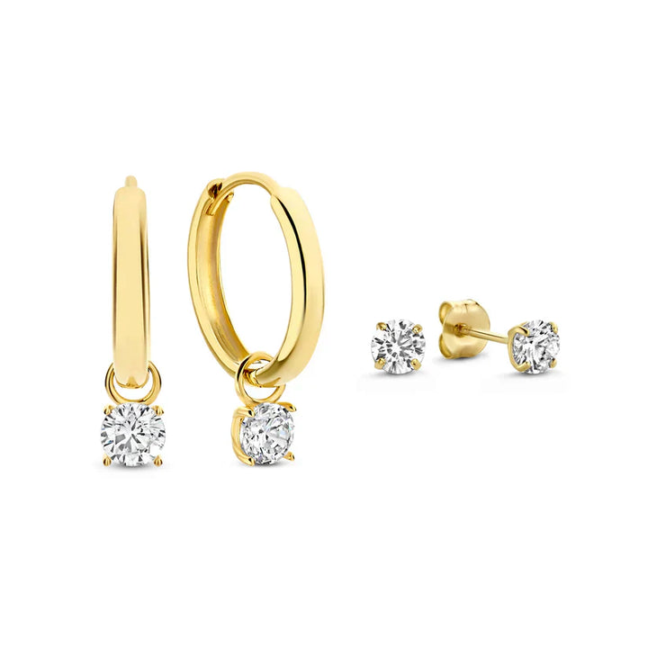 Jamie | Diamond Pendant Earrings 18k Gold