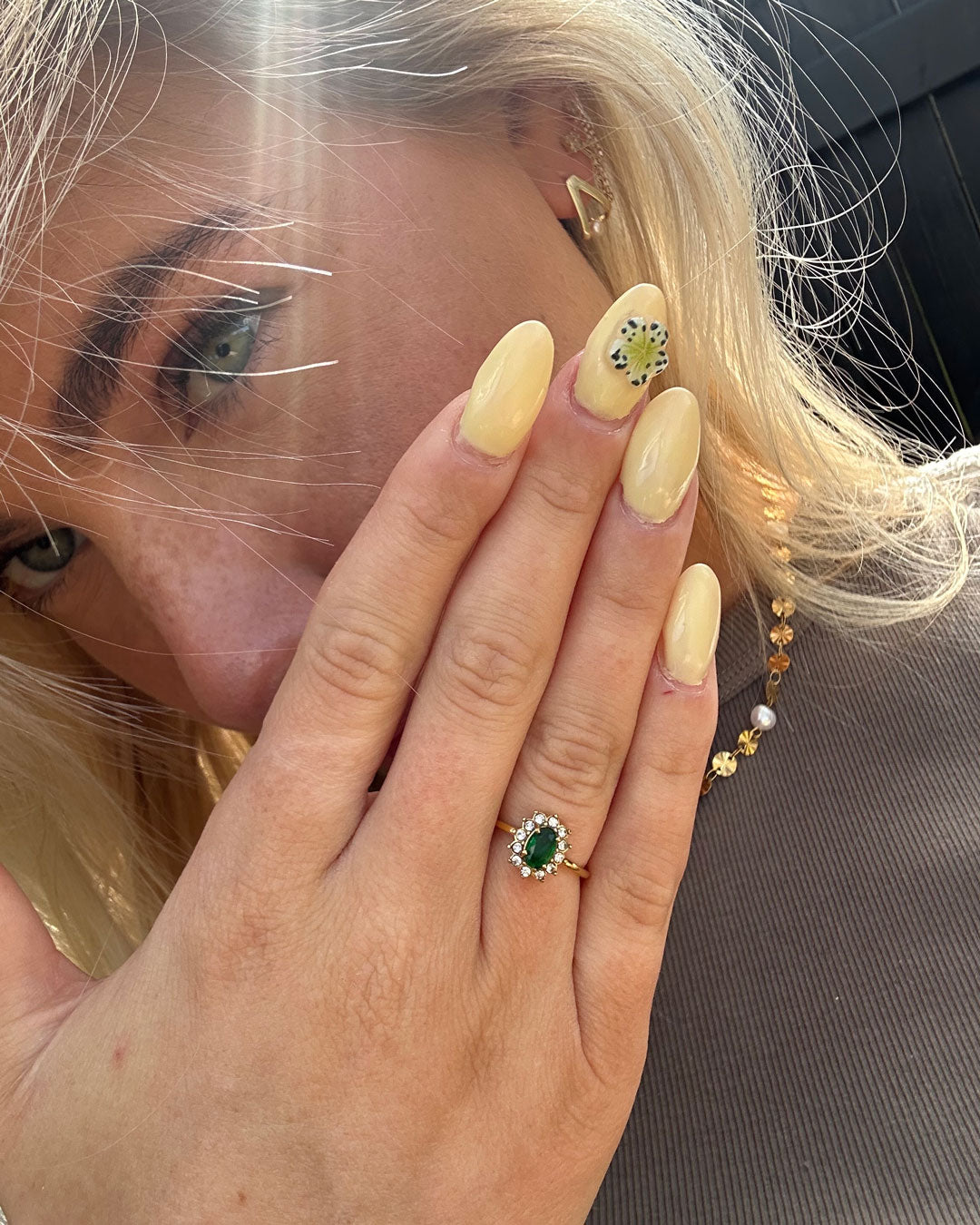 Jamie | Green Zirconia Ring 18K Gold