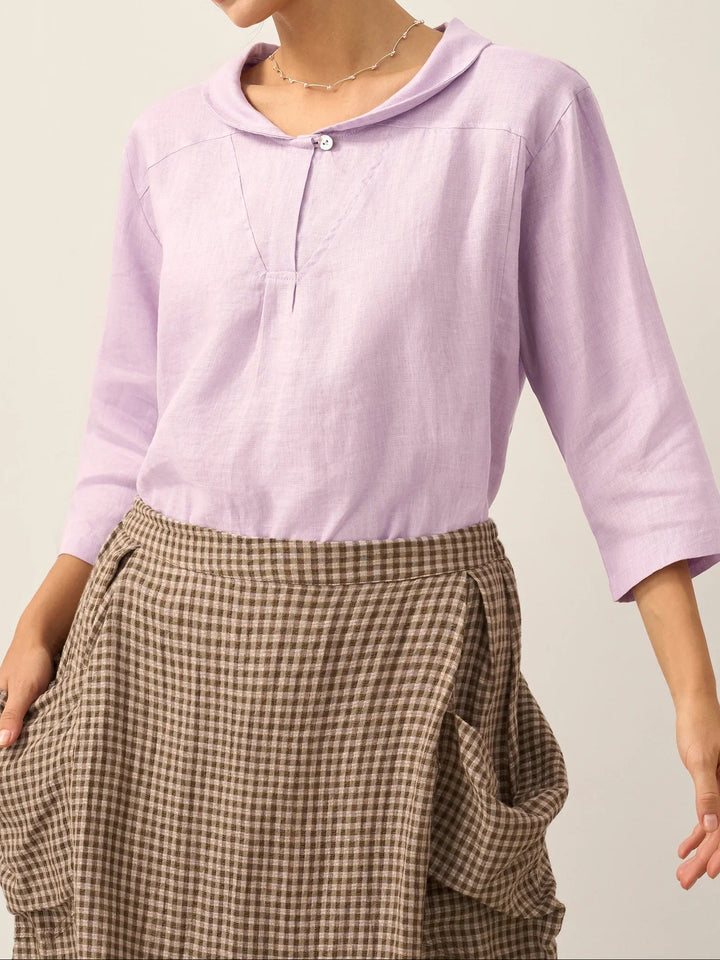 Katherine | Effortless V-Neck Peter Pan Blouse