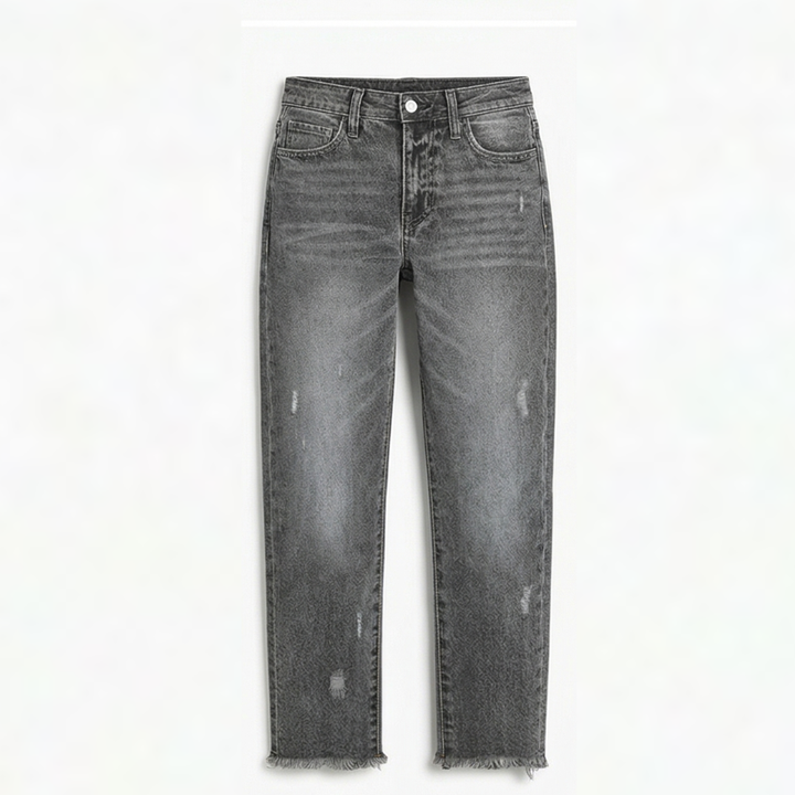 Vivara | Retro Fringed Cropped Straight Leg Jeans
