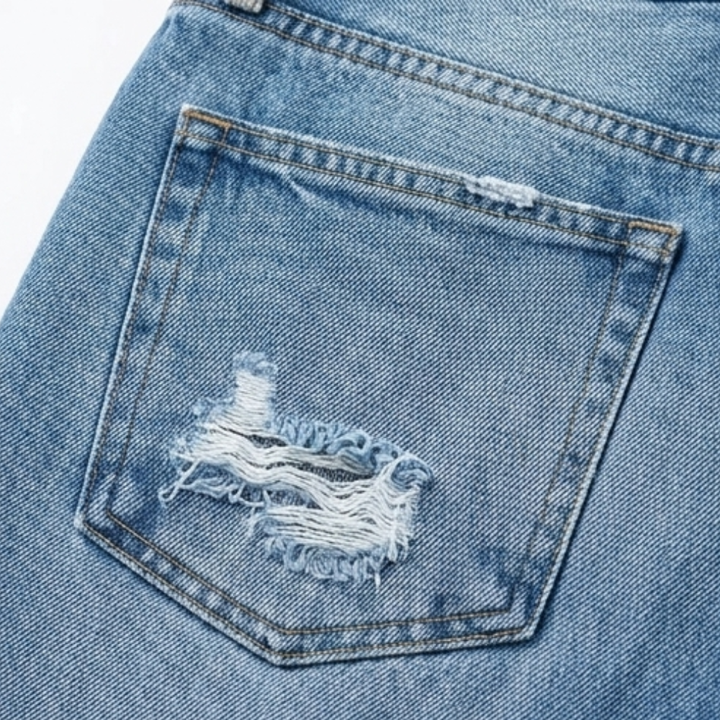 Vivara | Retro Fringed Cropped Straight Leg Jeans