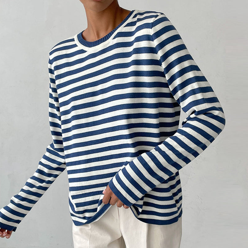 Classic Striped Organic Cotton Long Sleeve Sweater
