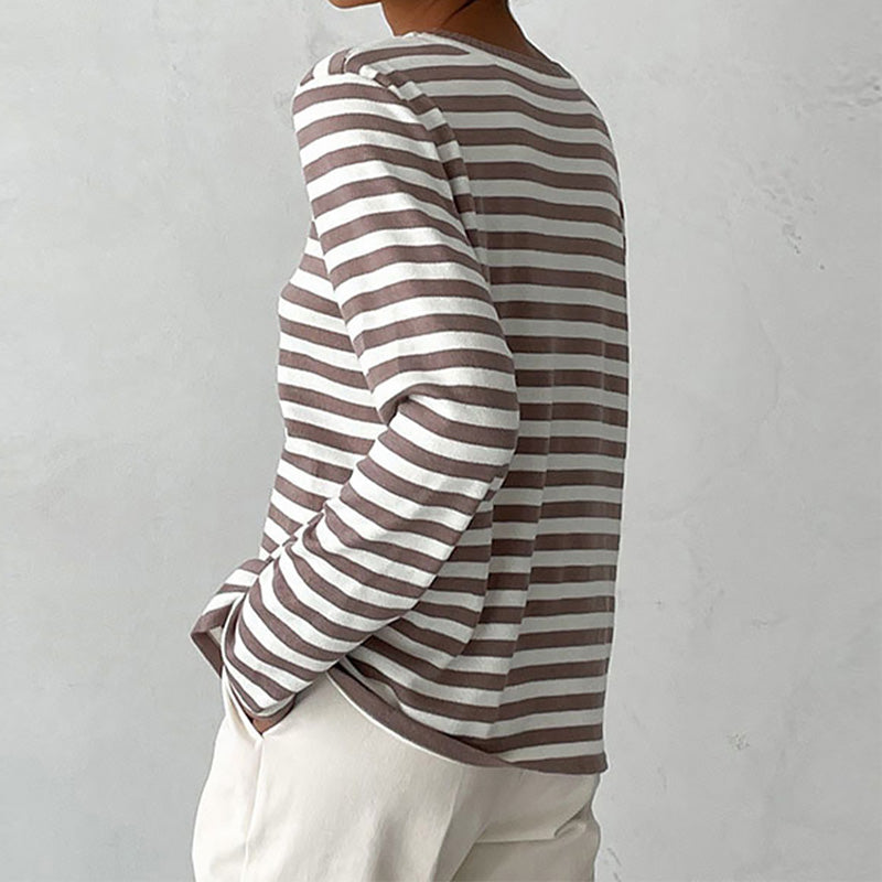 Classic Striped Organic Cotton Long Sleeve Sweater