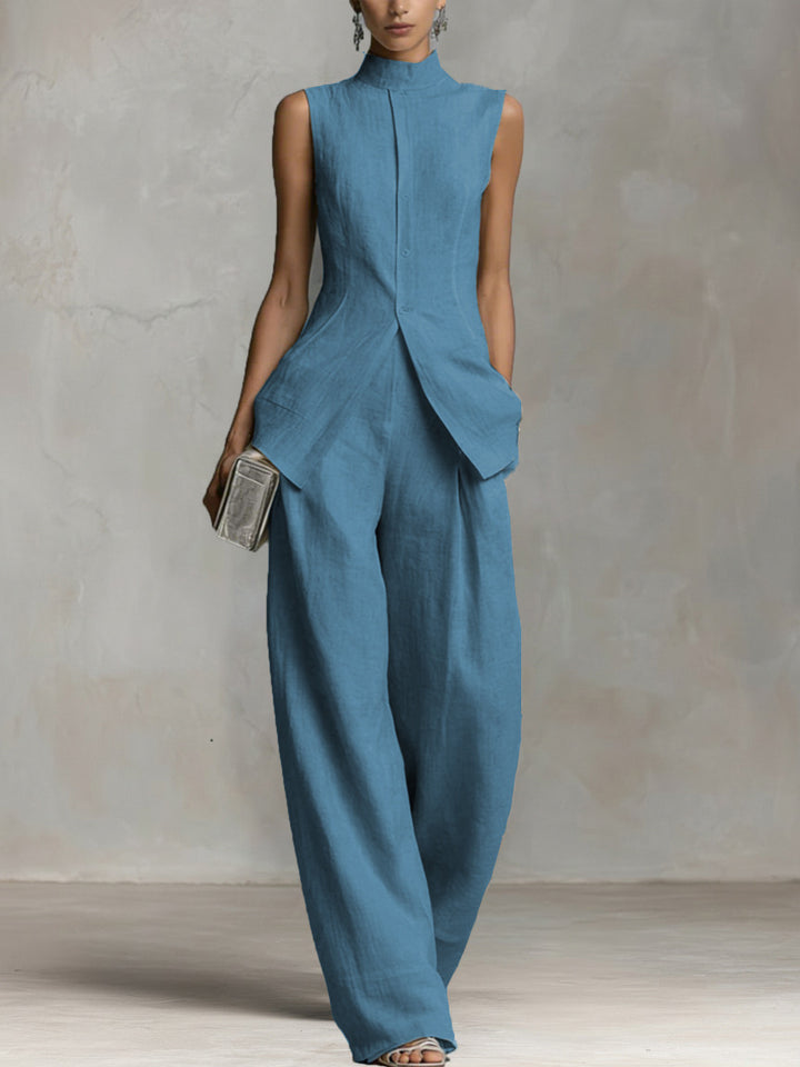 Taylor | Women's Sleeveless High Neck Two Piece Set